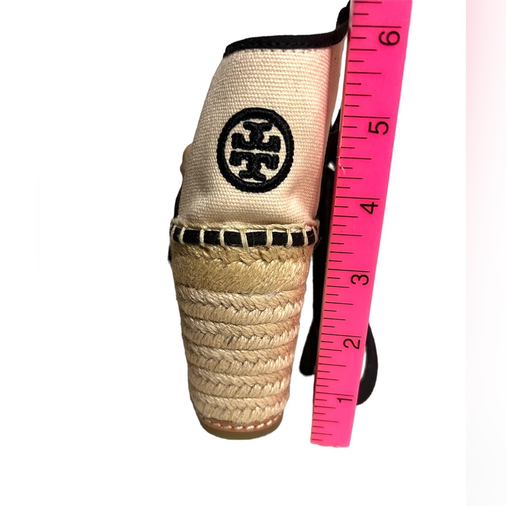 Tory Burch Color Block Canvas Ankle Tie Wedge Espadrille Shoes Size 8 **GORGEOUS - Picture 11 of 16